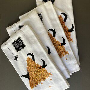 NWT  Four Halloween Candy Corn Witch Kitchen Towels